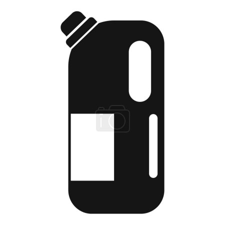 Ilustración de Ilustración vectorial en blanco y negro de una silueta de botella de detergente de limpieza, un artículo para el hogar, aislado, personalizable y universalmente reconocible - Imagen libre de derechos