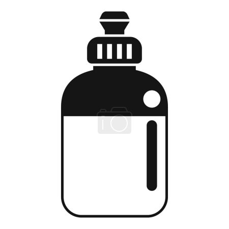Gráfico simplista de una botella de agua en blanco y negro, adecuado para iconos y logotipos