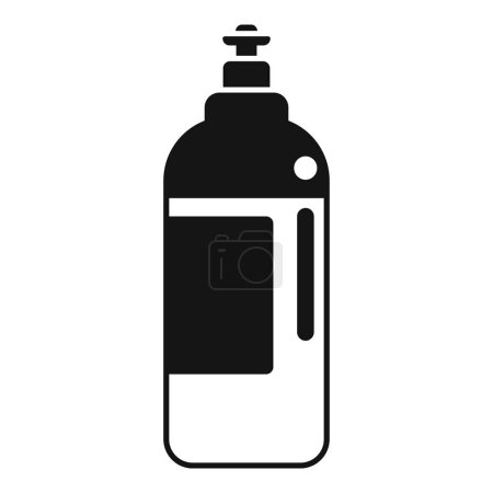 Icône simple en noir et blanc d'une bouteille de savon liquide ou de pompe à lotion, adaptée à différents modèles