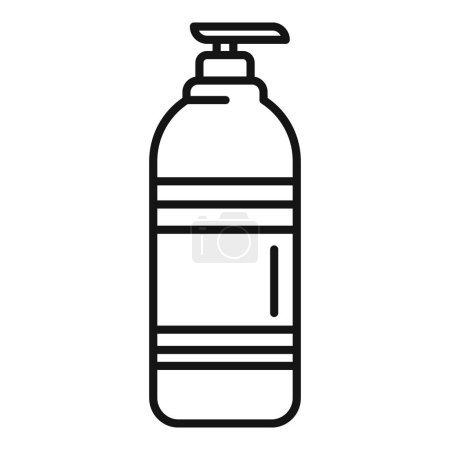 Diseño de vectores de arte de línea de un desinfectante de mano de bomba, adecuado para contenido higiénico