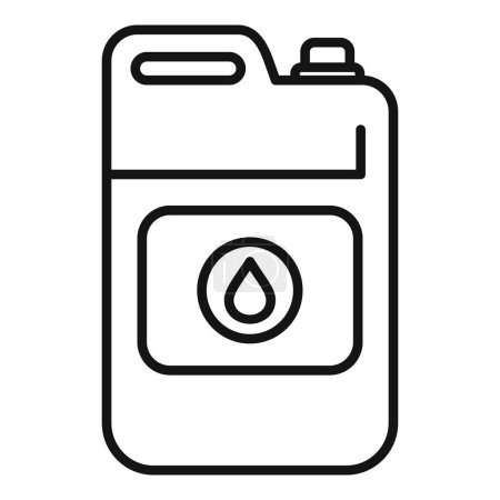 Ilustración de Arte de línea simple en blanco y negro de un símbolo de contenedor de combustible para varios usos de diseño - Imagen libre de derechos