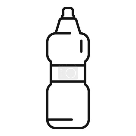 Icono de línea simple de una botella de agua recargable para conceptos ecológicos
