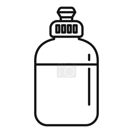 Dessin simple en noir et blanc d'une bouteille d'eau réutilisable