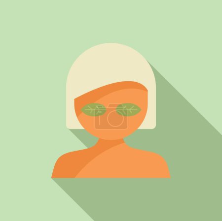 Illustration of a relaxed woman with a facial mask and cucumber slices on eyes