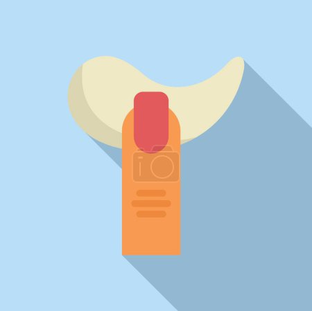Flat design illustration of a sunscreen tube with a beach and sun backdrop