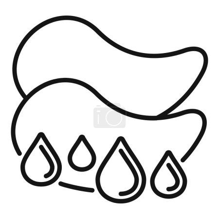 Black and white line drawing of a stylized rain cloud, perfect for weatherrelated designs