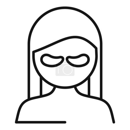 Minimalist and modern female avatar line icon for simple user profile in web and mobile app design. Perfect for social media and networking platforms