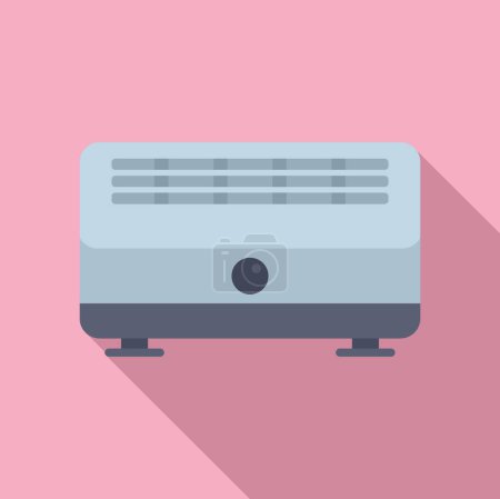 Flat design vector illustration of a stylish air conditioning unit with a pastel pink backdrop