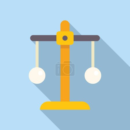 Vector graphic of a simple balance scale on a blue background, depicting equality