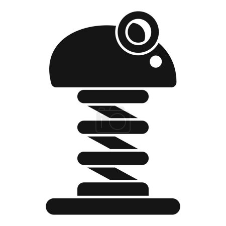 Vektor-Illustration eines skurrilen federgeladenen Hutsymbols in fetter schwarzer Silhouette