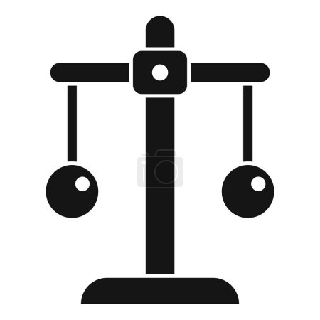 Iconic black silhouette illustration of equalarm balance scales, representing justice and measurement
