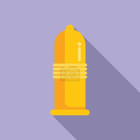 Diseño plano de una boca de incendios de color amarillo brillante sobre un fondo púrpura, adecuado para temas de seguridad