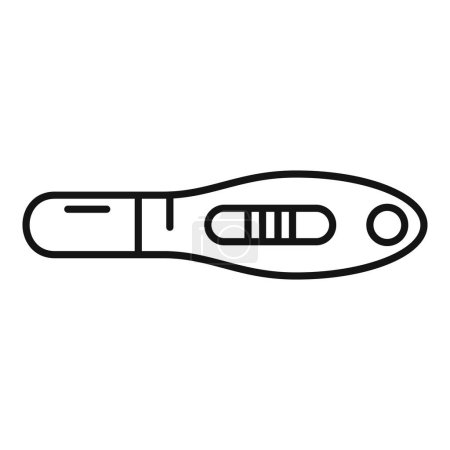 Modern and simple digital pregnancy test icon in black and white vector design, isolated and accurate for easy home diagnostic use by pregnant women for family planning and reproductive health