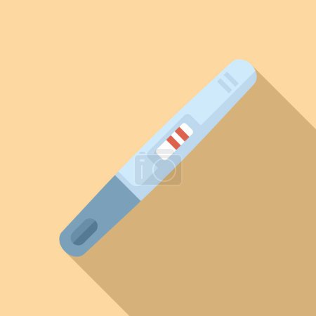Illustration for Illustration of a positive pregnancy test result with two lines. Representing the anticipation of new life and the hope of expecting a baby. In a colorful and simple vector flat design - Royalty Free Image