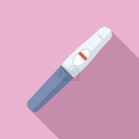 Illustration eines positiven Schwangerschaftstestergebnisses in flachem Design mit rosa Hintergrund, das die Vorfreude und Aufregung der Mutterschafts- und Familienplanung darstellt