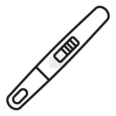icône de test de grossesse numérique avec course modifiable et lignes minces. Dessin contour simple noir et blanc