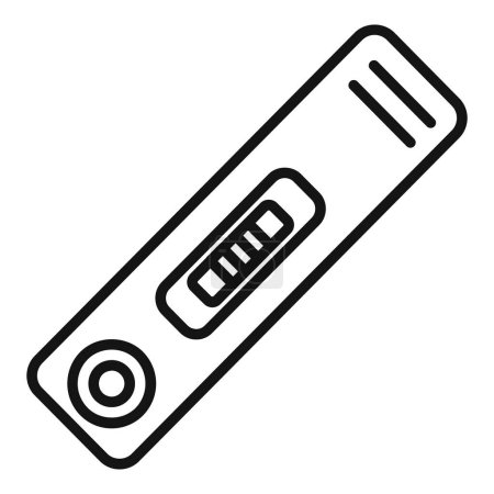 Vector illustration of a simple spirit level tool in black and white line art style