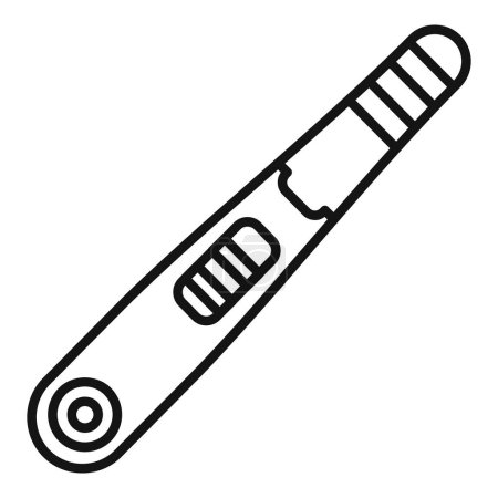 Dessin vectoriel noir et blanc d'un bâton de test de grossesse portable