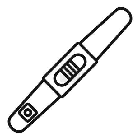 Illustration vectorielle d'une icône simplifiée de test de grossesse dans un style d'art linéaire noir et blanc
