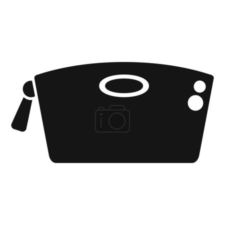 Graphic icon with a black silhouette of a mixing bowl and spatula for kitchen use