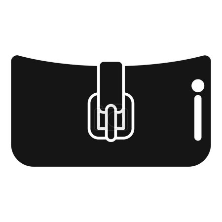 Illustration vectorielle simpliste représentant une icône de ceinture en noir et blanc