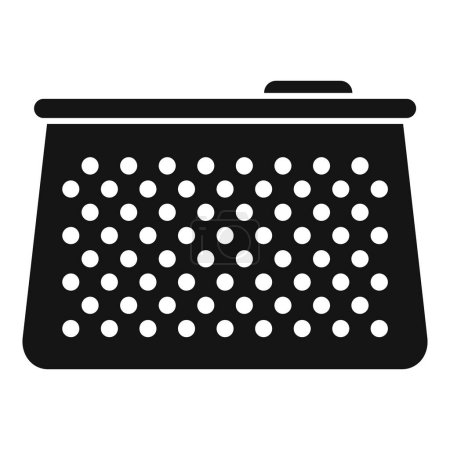 Vector illustration of a simple black kitchen grater icon isolated on a white background