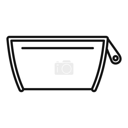 Simple black and white line drawing of an empty mixing bowl with a handle