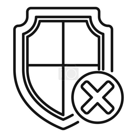Modern black and white digital vector illustration of a simple antivirus shield icon design symbolizing online security and protection in computer technology