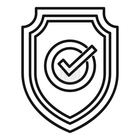 Ilustración vectorial de un icono de escudo de marca de verificación segura, que simboliza la protección, la privacidad y la seguridad. Perfecto para conceptos de antivirus, firewall y control de acceso
