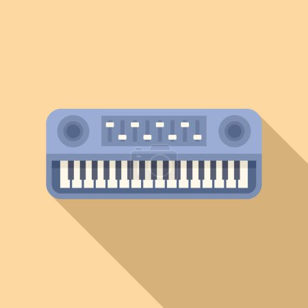 Diseño plano vector de un sintetizador musical ideal para proyectos musicthemed