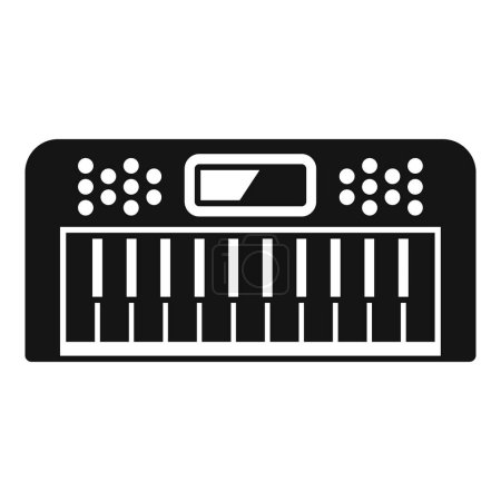 Icono de teclado de piano digital en diseño plano moderno y silueta minimalista. Adecuado para música y gráficos de estudio. Ilustración vectorial para interfaz de aplicación editable y gui de usuario. Imagen de la realeza Eps10