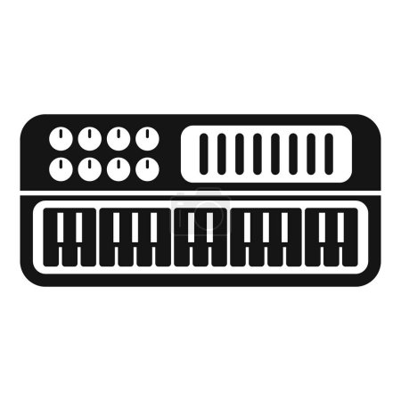 Téléchargez les illustrations : Illustration d'icône vectorielle d'un contrôleur clavier midi pour la production musicale - en licence libre de droit