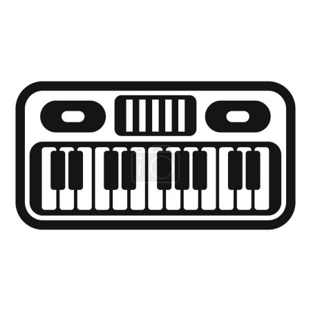 Icono vectorial en blanco y negro ilustración de un teclado de música electrónica