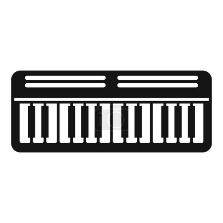 Icono sencillo con teclado estilizado en blanco y negro, ideal para diseños relacionados con la música
