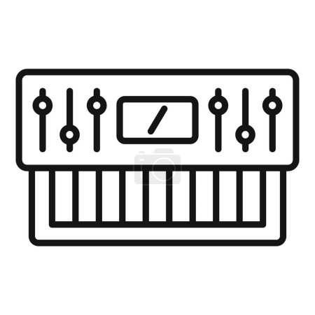Arte de línea simplificado de un sintetizador para gráficos e iconos musicthemed