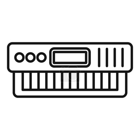 Icono de arte de línea negra de un teclado sintetizador de música electrónica adecuado para el diseño web y de aplicaciones