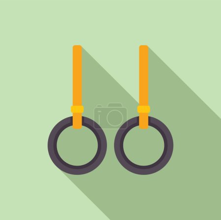 Ilustración de Ilustración vectorial minimalista de anillos gimnásticos sobre un fondo de dos tonos - Imagen libre de derechos
