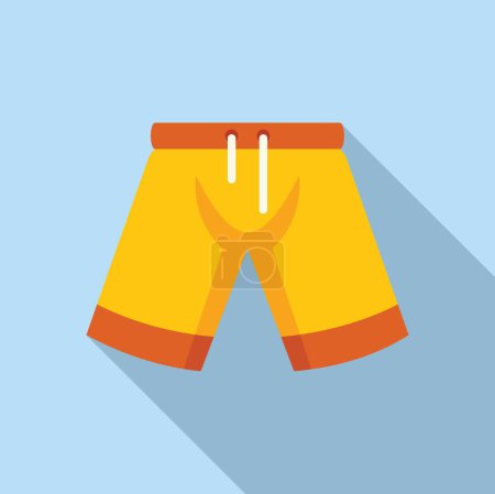 Trendige und stylische Sommer-Shorts in flachem Design für Freizeitbekleidung und Freizeit, mit einer einfachen, modernen Vektordarstellung in Orange, perfekt für warmes Wetter und sartoriale Elemente