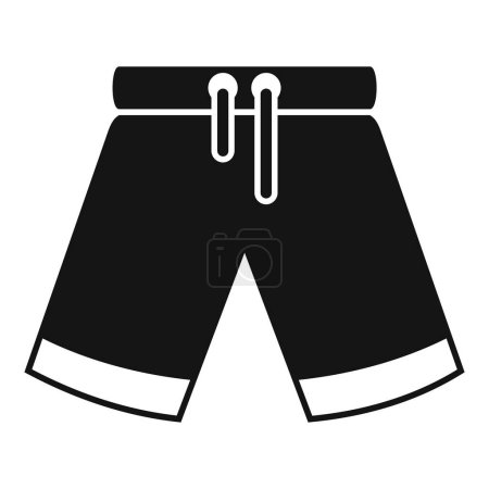 Vector icon illustration of mens shorts in a simplified black and white design, suitable for various applications