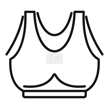 Illustration vectorielle d'une simple icône de soutien-gorge de sport en ligne adaptée à différents modèles