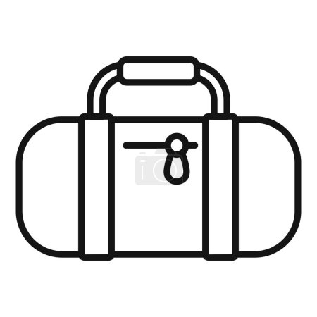 Simple line drawing of a versatile duffel bag, perfect for travel and sports themes