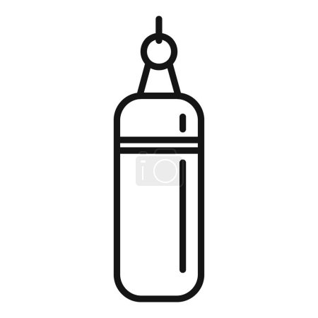 Vektor-Illustration einer isolierten Sportwasserflasche, in einem eleganten monochromen Linienstil