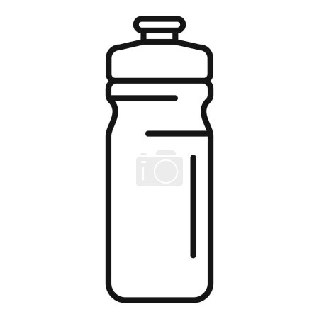 Minimalist and ecofriendly water bottle line icon drawing for reusable hydration container. A simple black and white graphic symbolizing health and environmental conservation