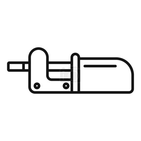 Vector illustration of a simple line art clamp tool, isolated on a white background