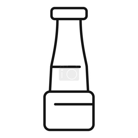 Simple vecteur d'art en ligne d'une bouteille de condiment, adapté à diverses utilisations de conception