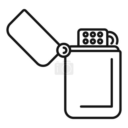 Clean, detailed vector graphic of a classic flipstyle lighter, perfect for design elements
