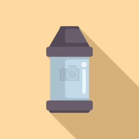 Minimalistic vector illustration of a trash can icon with a shadow effect on a soft beige background