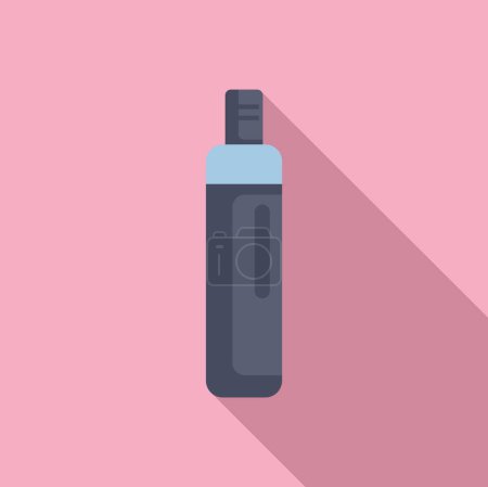 Vector illustration of a modern water bottle in flat design style on a pink background