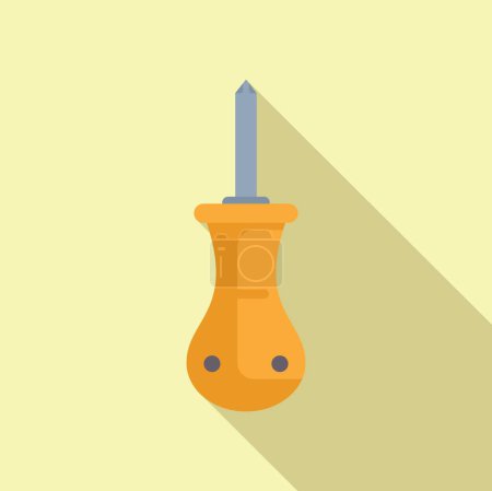 Vector graphic of a flathead screwdriver with a shadow, ideal for toolrelated content
