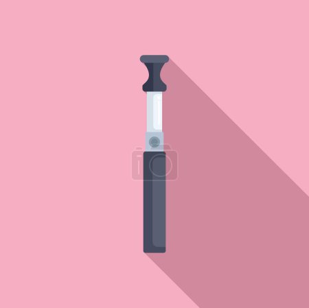Flat design vector of a reflex hammer with shadow, commonly used in neurology